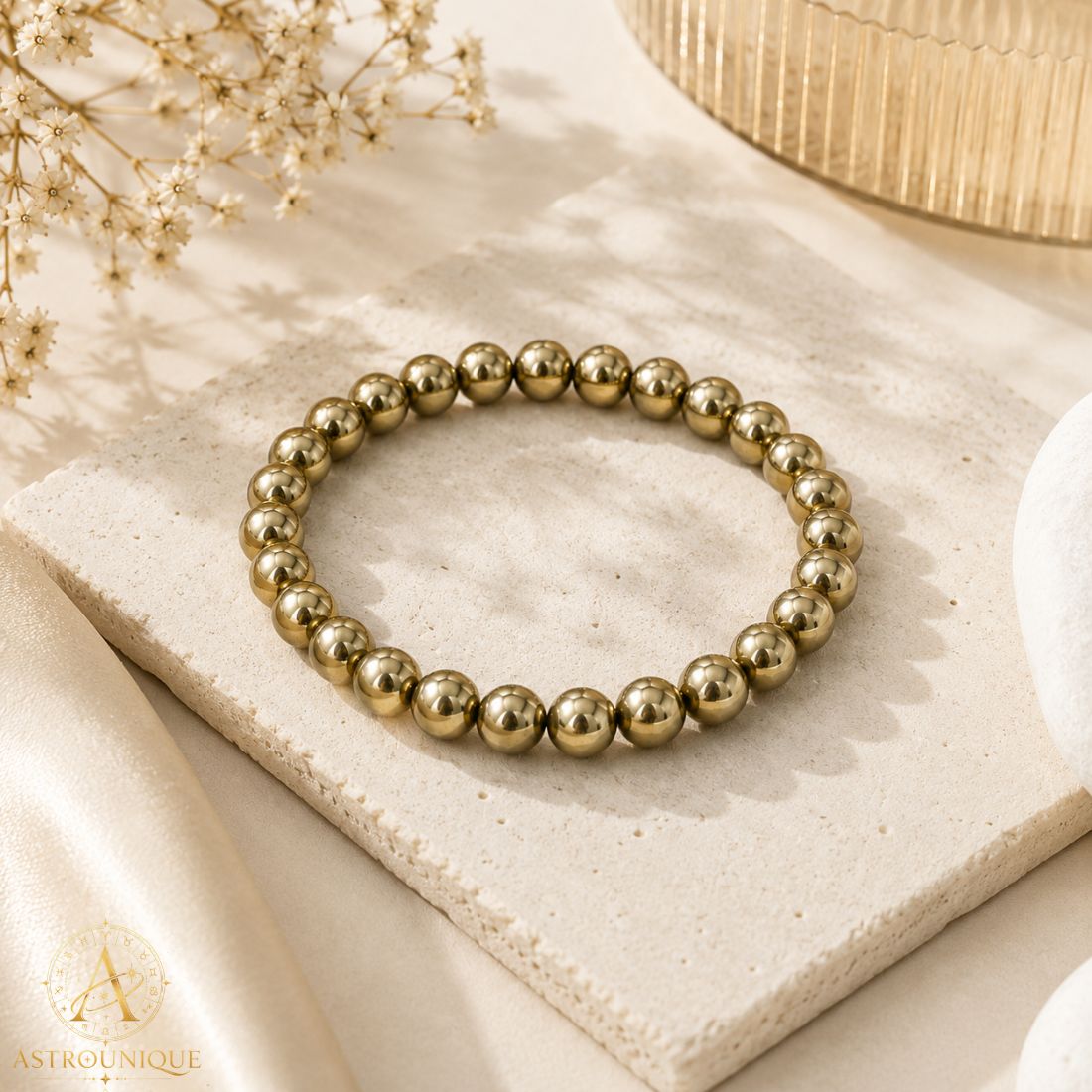 Golden Pyrite Stone Bracelet
