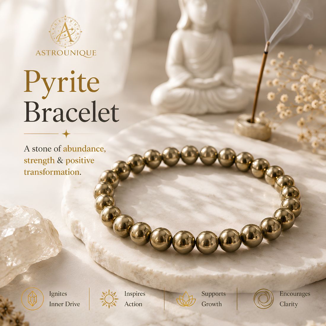 Golden Pyrite Stone Bracelet