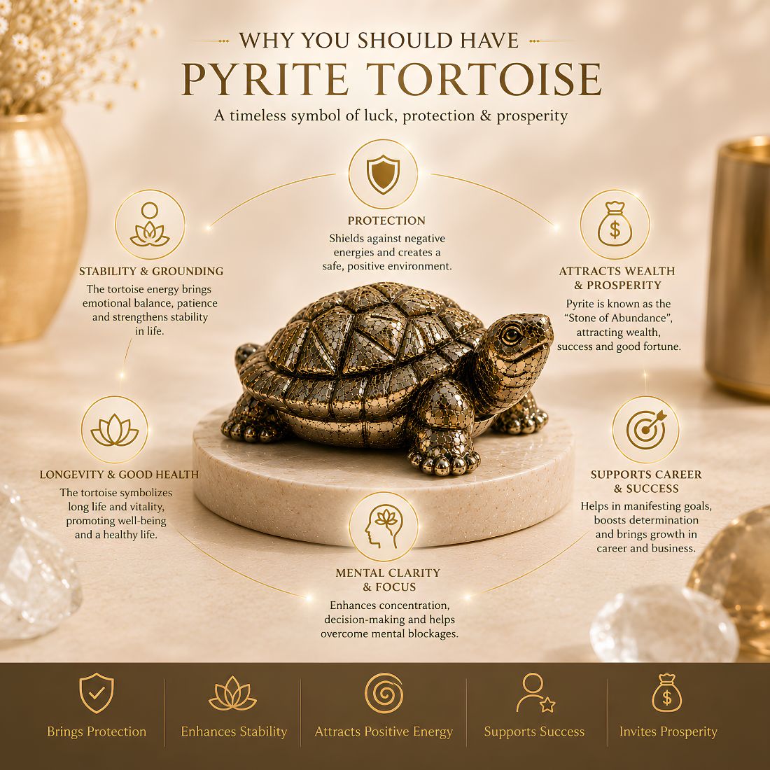 Natural Pyrite Crafted Tortoise